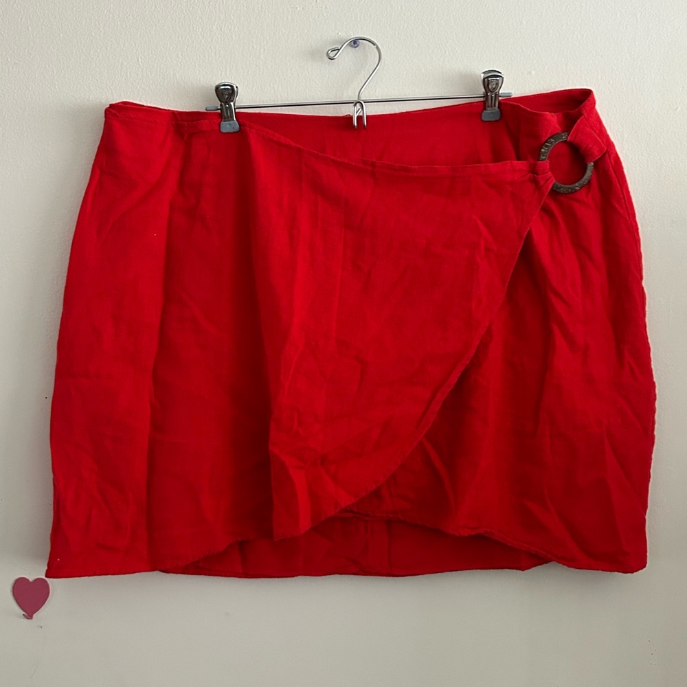 Forever 21 Vibrant Red Asymmetrical Skirt
